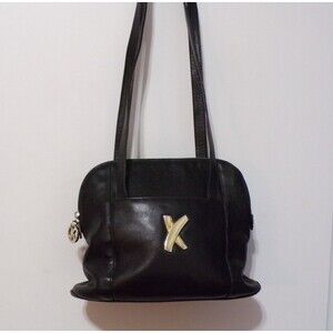 By Paloma Picasso Italy Crossbody Black Leather Convertable Should Bag Mag Snap